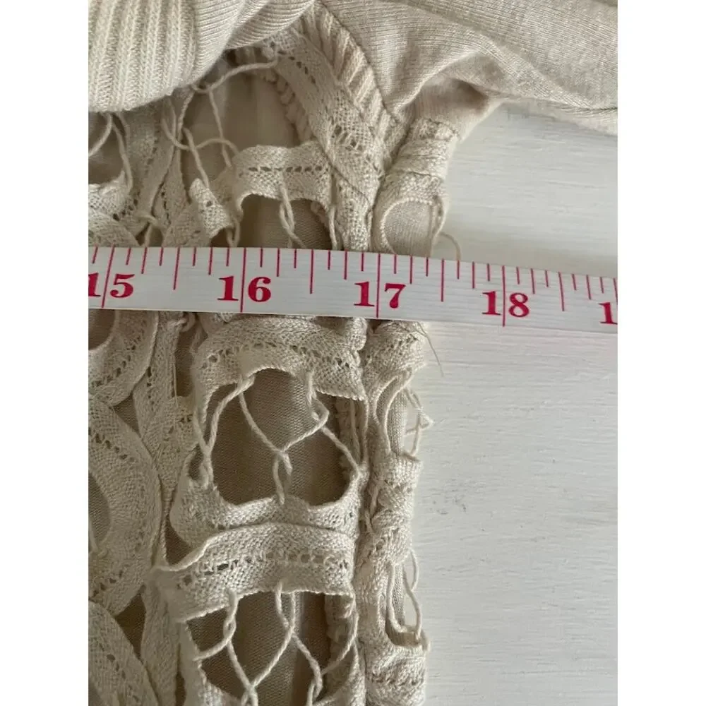 Gimmicks by BKE Crochet Tunic Top Crochet Boho Bell Sleeve Relaxed Mini Dress M